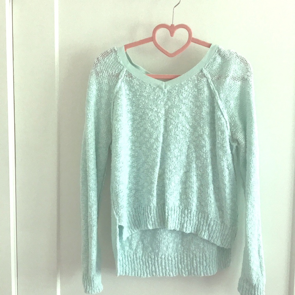 Pale Mint Light Green Sweater